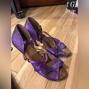 Purple Strappy Dance Heels